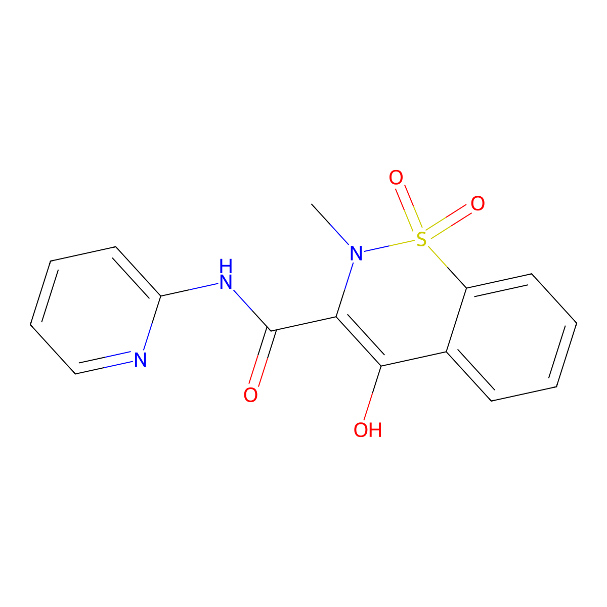 Piroxicam molecular structure, CAS 36322-90-4