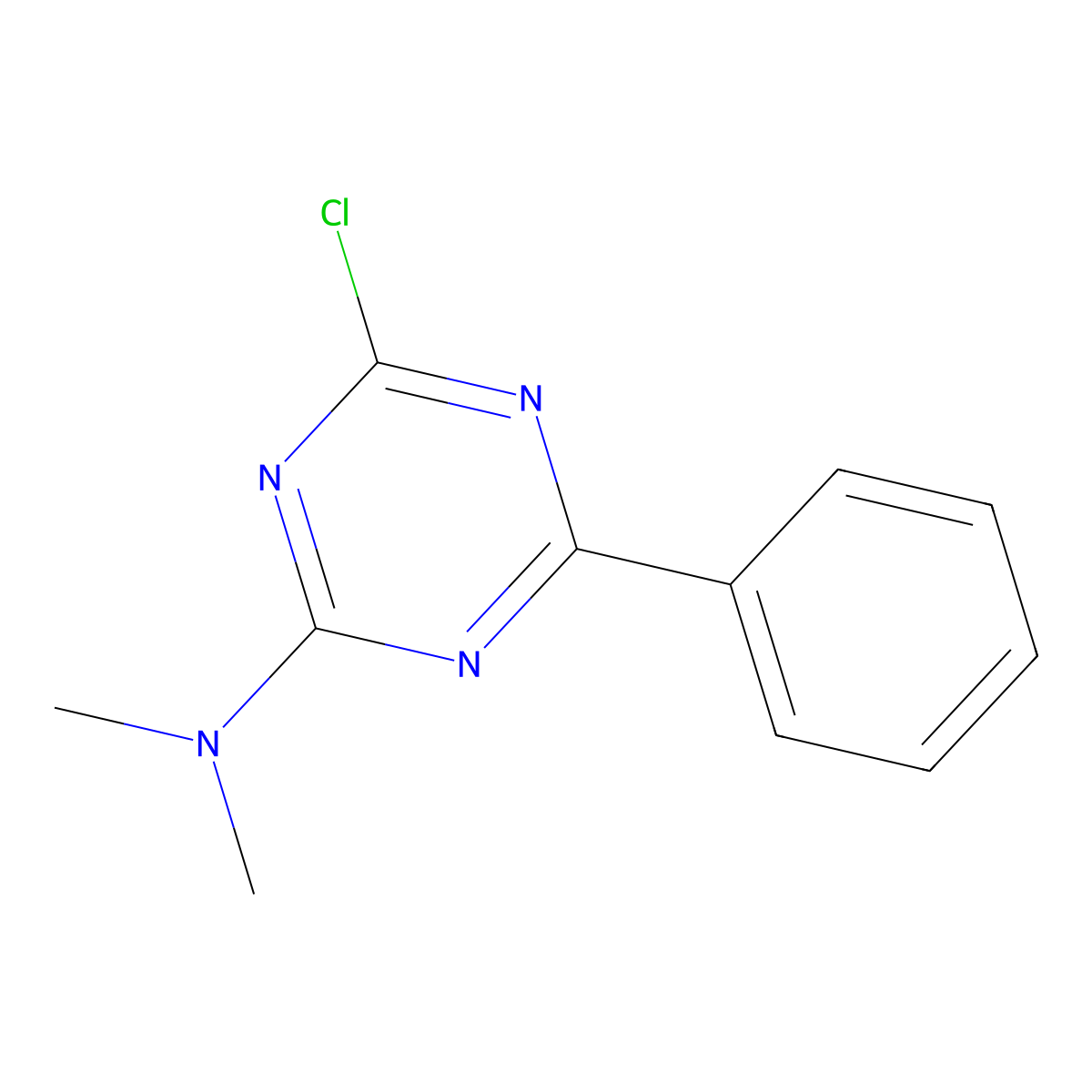 4-chloro-N,N-dimethyl-6-phenyl-1,3,5-triazin-2-amine molecular structure, CAS 36323-70-3