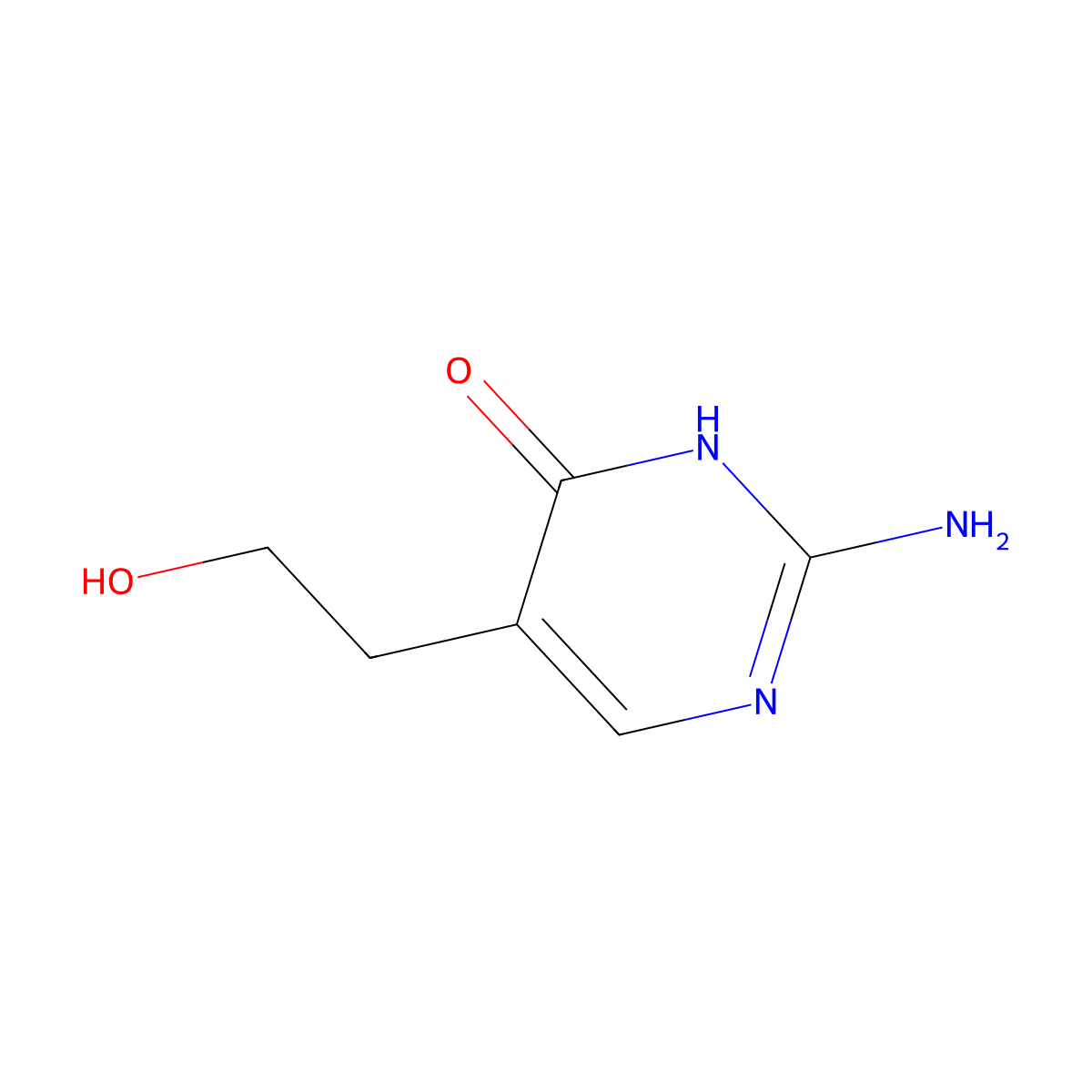 2-Amino-5-(2-hydroxyethyl)pyrimidin-4-ol molecular structure, CAS 36324-02-4