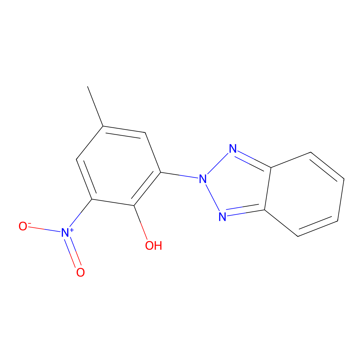 2-(2H-1,2,3-benzotriazol-2-yl)-4-methyl-6-nitrophenol molecular structure, CAS 36325-72-1