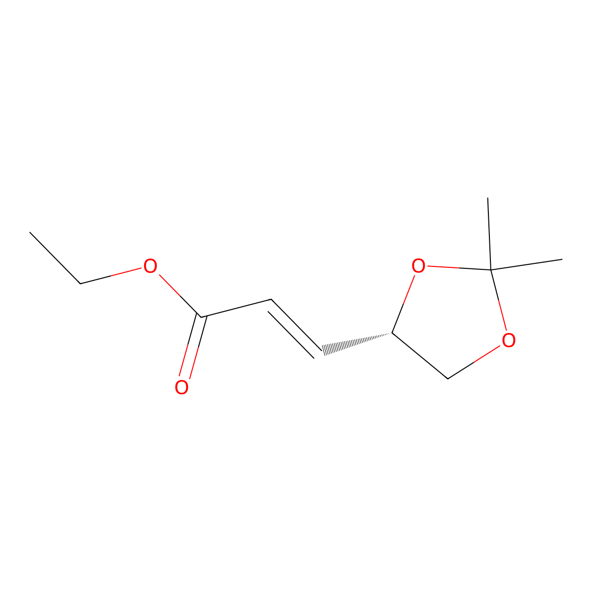Ethyl (S)-3-(2,2-dimethyl-1,3-dioxolan-4-yl)acrylate molecular structure, CAS 36326-38-2