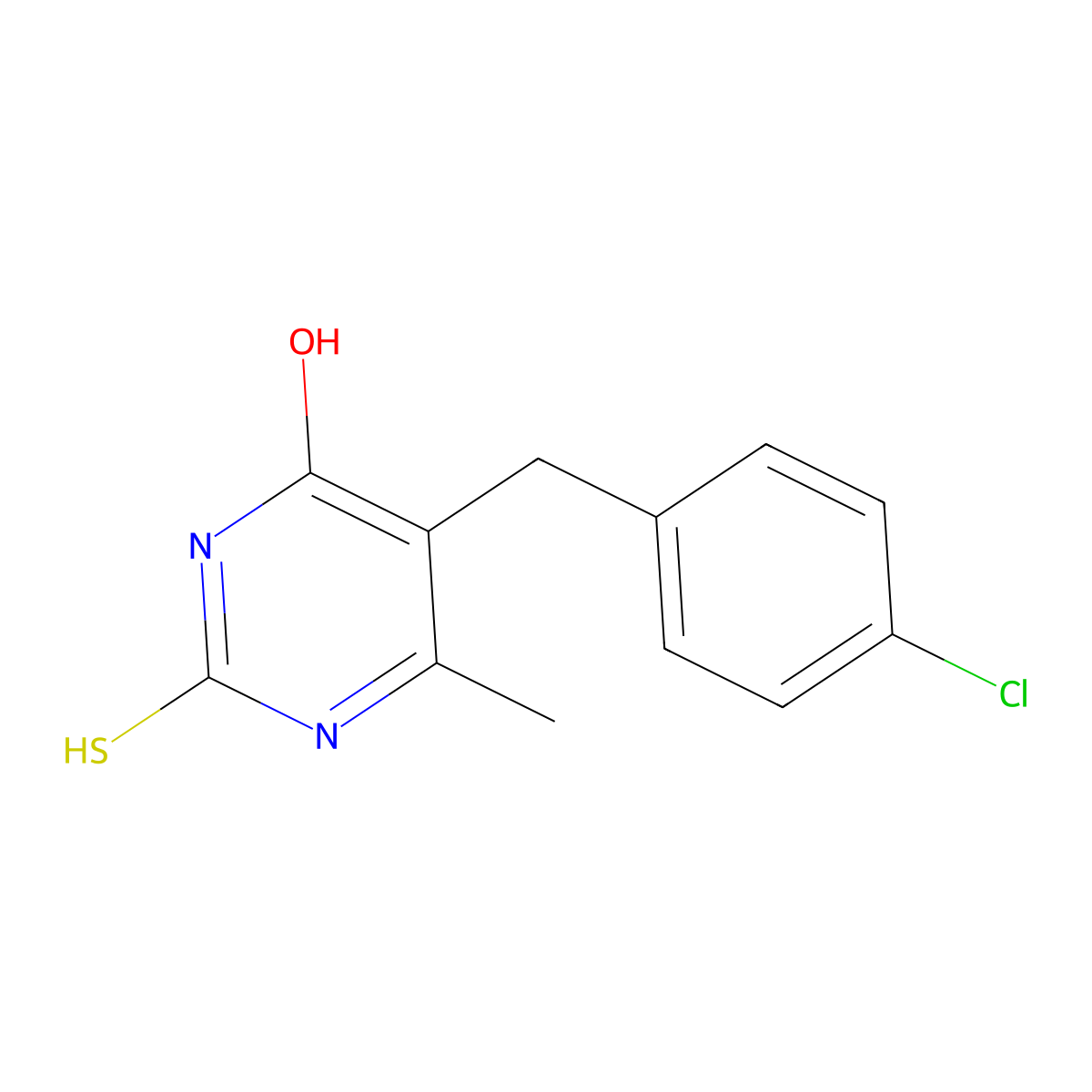5-((4-Chlorophenyl)methyl)-2,3-dihydro-6-methyl-2-thioxo-4(1H)-pyrimidinone molecular structure, CAS 36327-93-2