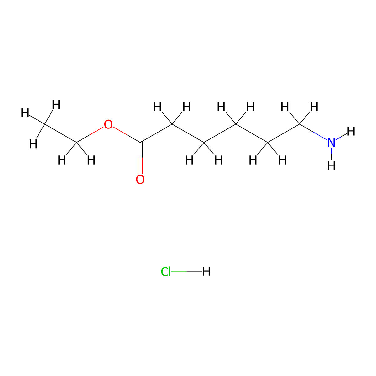 Ethyl 6-aminohexanoate hydrochloride molecular structure, CAS 3633-17-8
