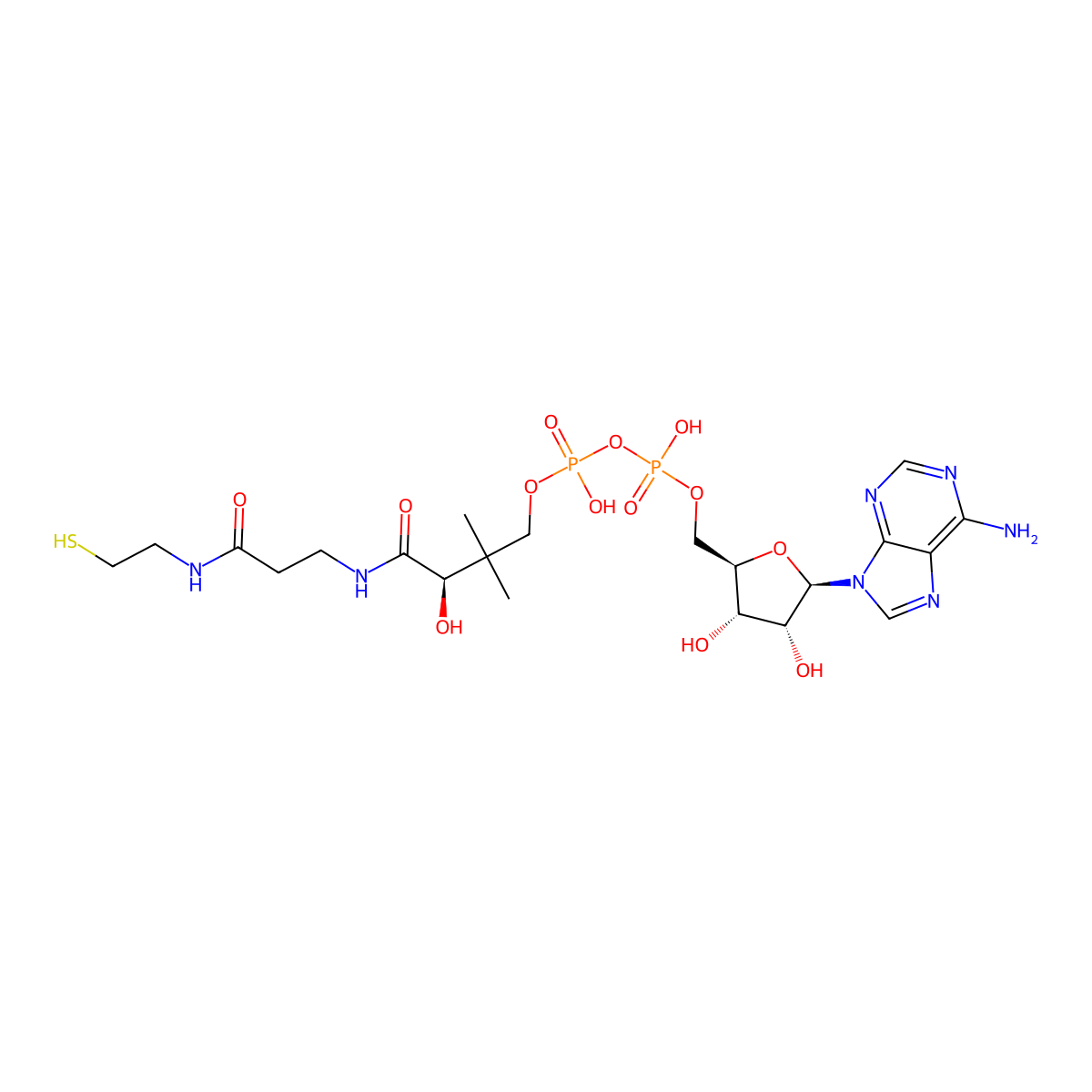 Dephospho-coa molecular structure, CAS 3633-59-8