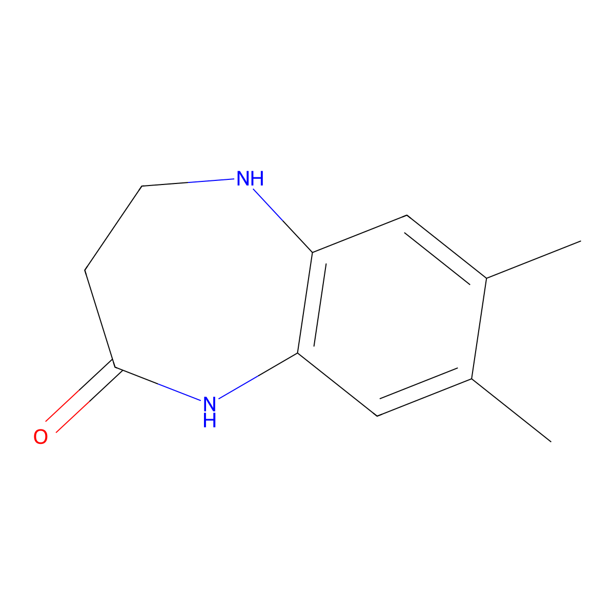 4,5-Dihydro-7,8-dimethyl-1H-1,5-benzodiazepin-2(3H)-one molecular structure, CAS 36332-52-2