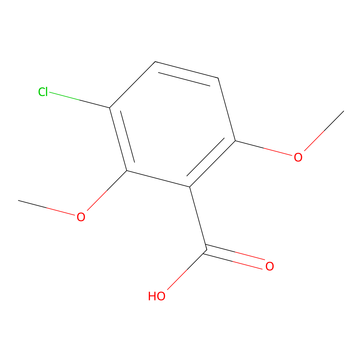 3-Chloro-2,6-dimethoxybenzoic acid molecular structure, CAS 36335-47-4