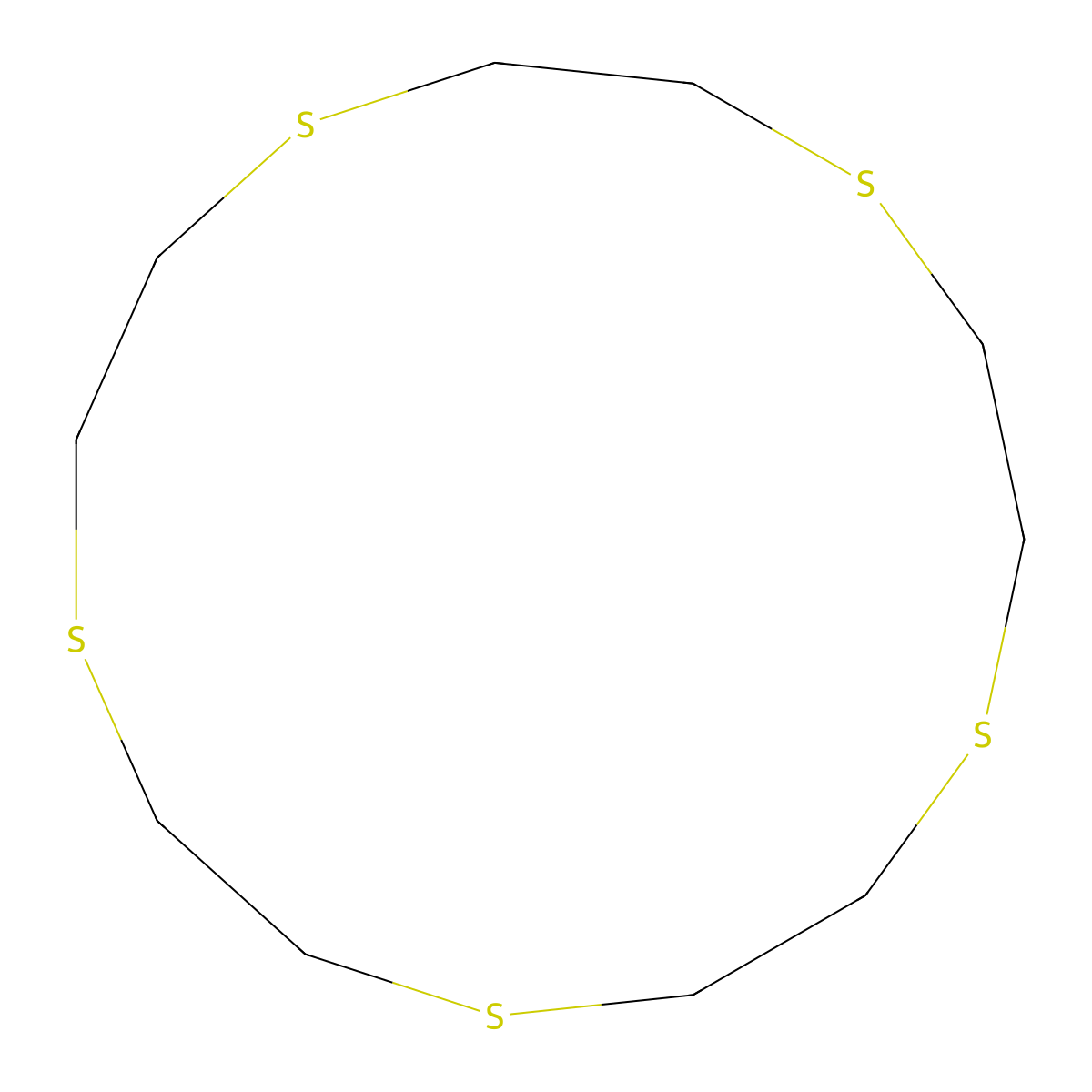 1,4,7,10,13-Pentathiacyclopentadecane molecular structure, CAS 36338-04-2