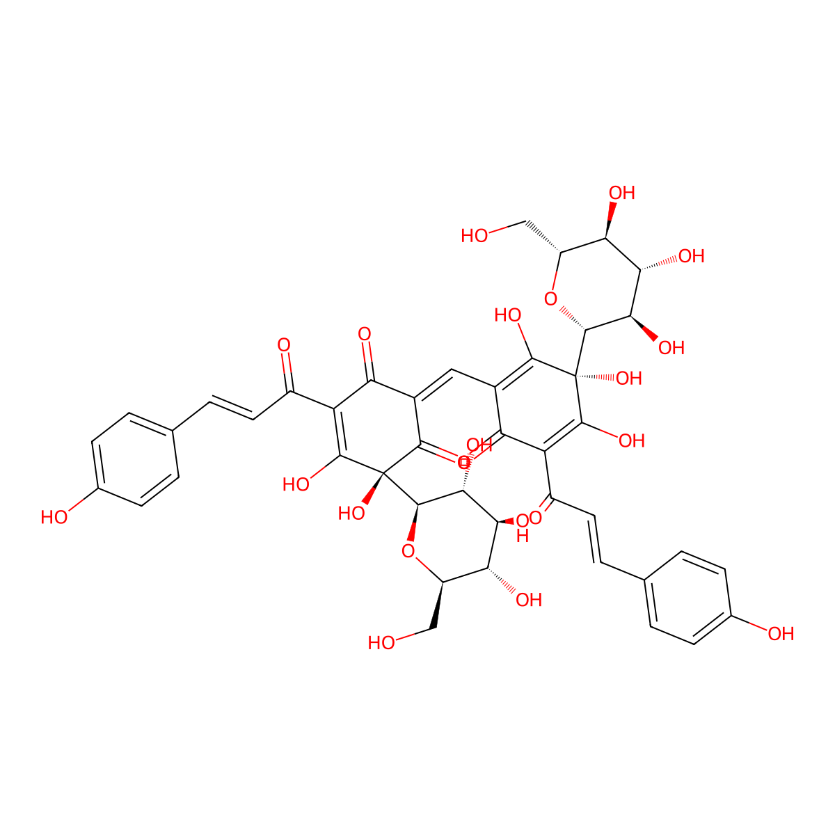 Carthamin molecular structure, CAS 36338-96-2