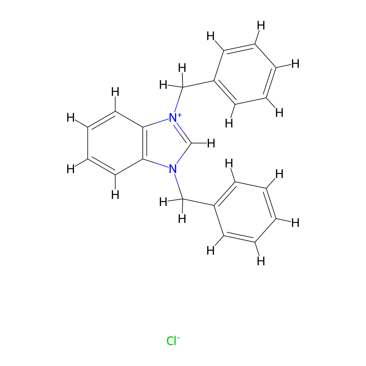 1,3-Dibenzyl-1H-benzo[d]imidazol-3-ium chloride molecular structure, CAS 36339-13-6