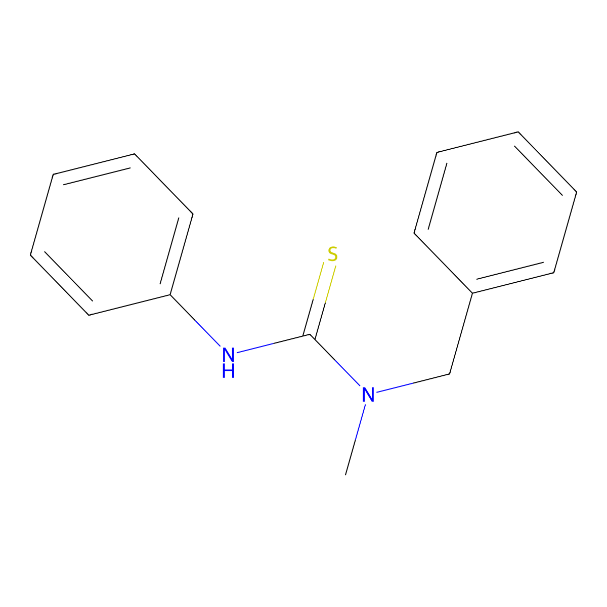 1-Benzyl-1-methyl-3-phenylthiourea molecular structure, CAS 36339-39-6