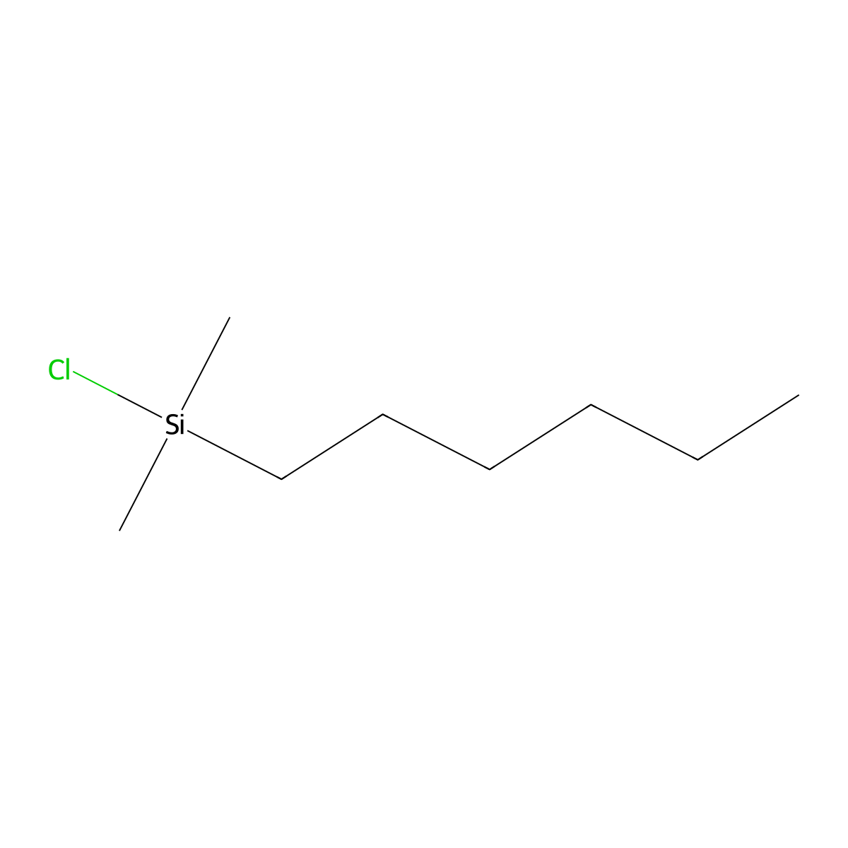 Chloro(hexyl)dimethylsilane molecular structure, CAS 3634-59-1