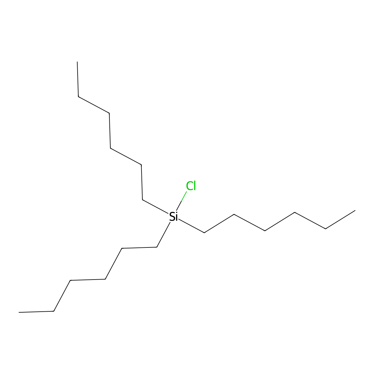 Silane, chlorotrihexyl- molecular structure, CAS 3634-67-1