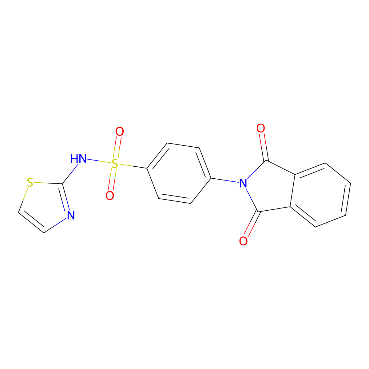 4-(1,3-dioxo-1,3-dihydro-2H-isoindol-2-yl)-N-(1,3-thiazol-2-yl)benzenesulfonamide molecular structure, CAS 36340-59-7