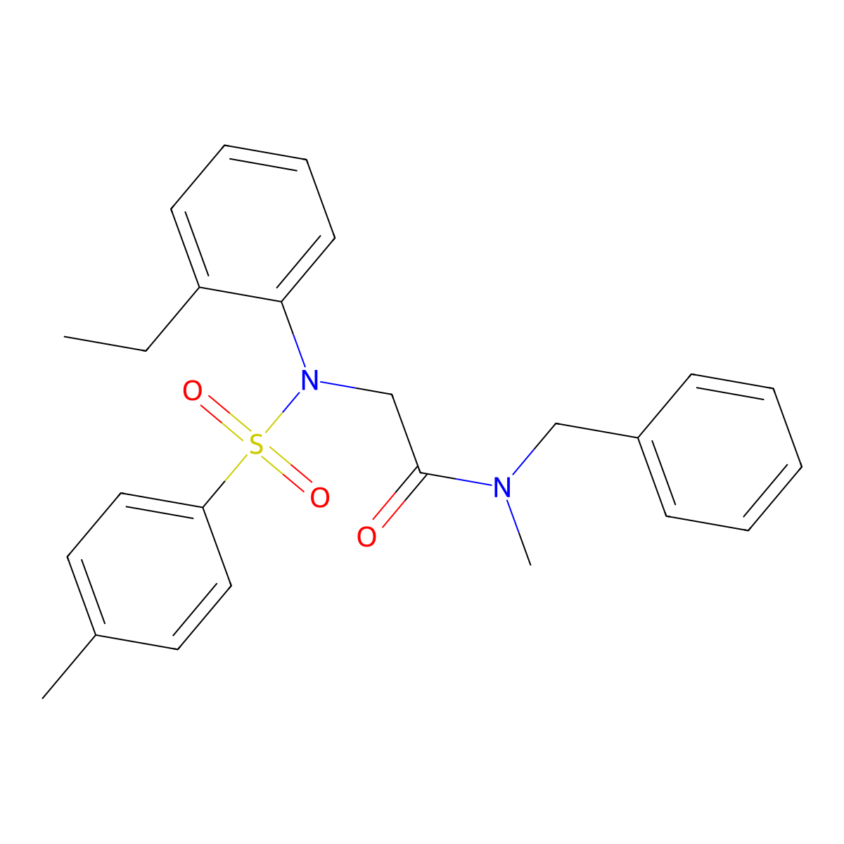 N-benzyl-2-(2-ethyl-N-(4-methylphenyl)sulfonylanilino)-N-methylacetamide molecular structure, CAS 363566-88-5