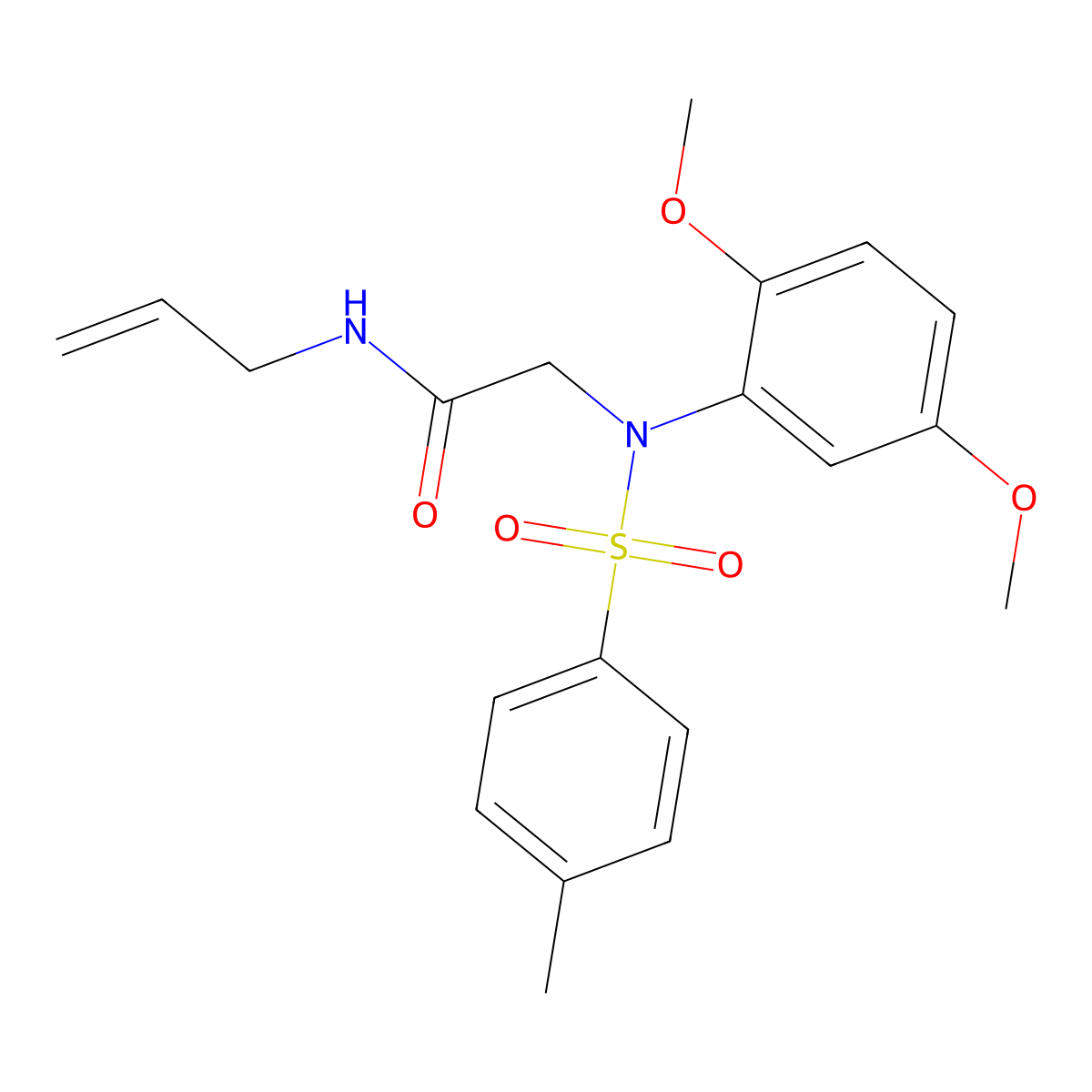 2-(2,5-dimethoxy-N-(4-methylphenyl)sulfonylanilino)-N-prop-2-enylacetamide molecular structure, CAS 363566-93-2