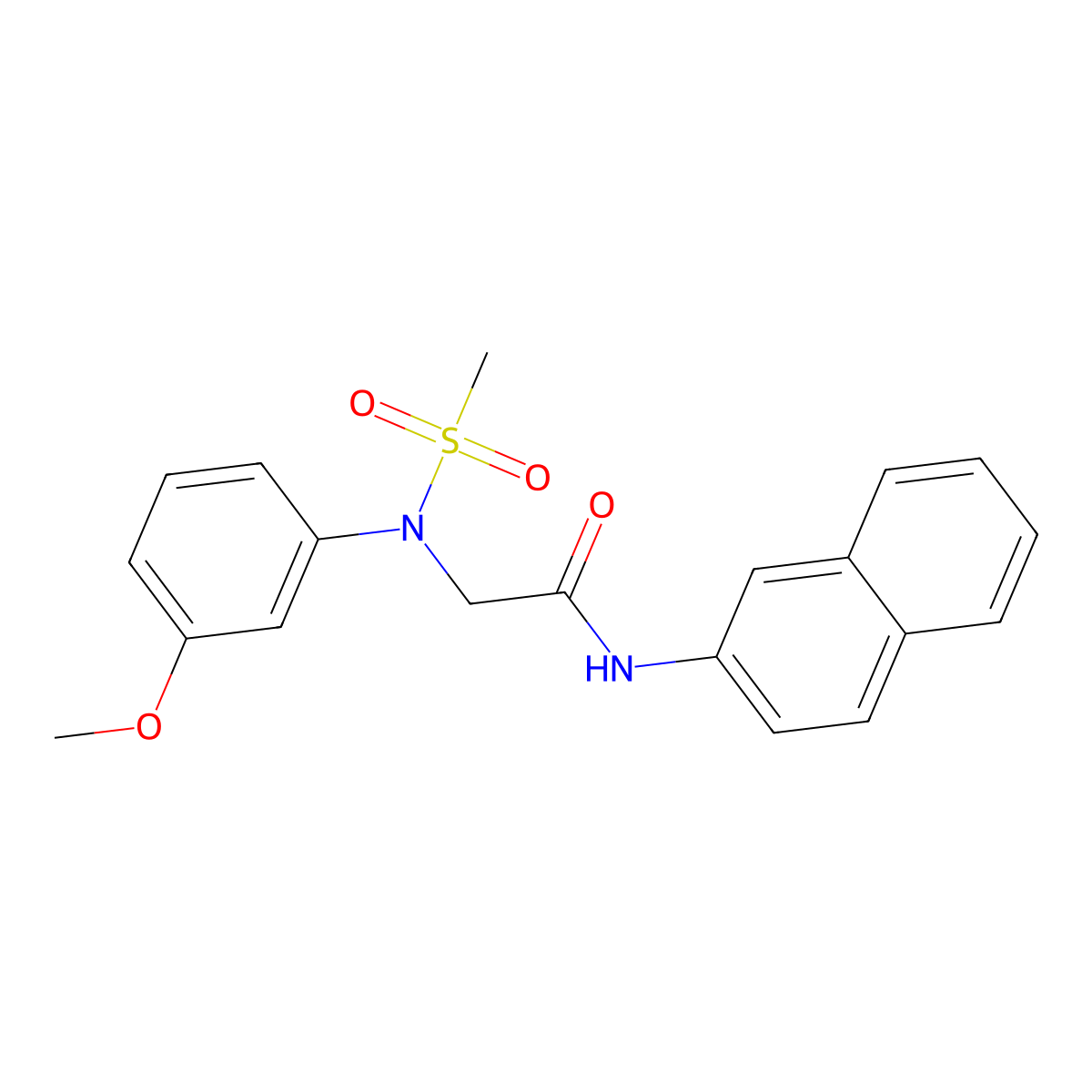 2-(3-methoxy-N-methylsulfonylanilino)-N-naphthalen-2-ylacetamide molecular structure, CAS 363568-36-9