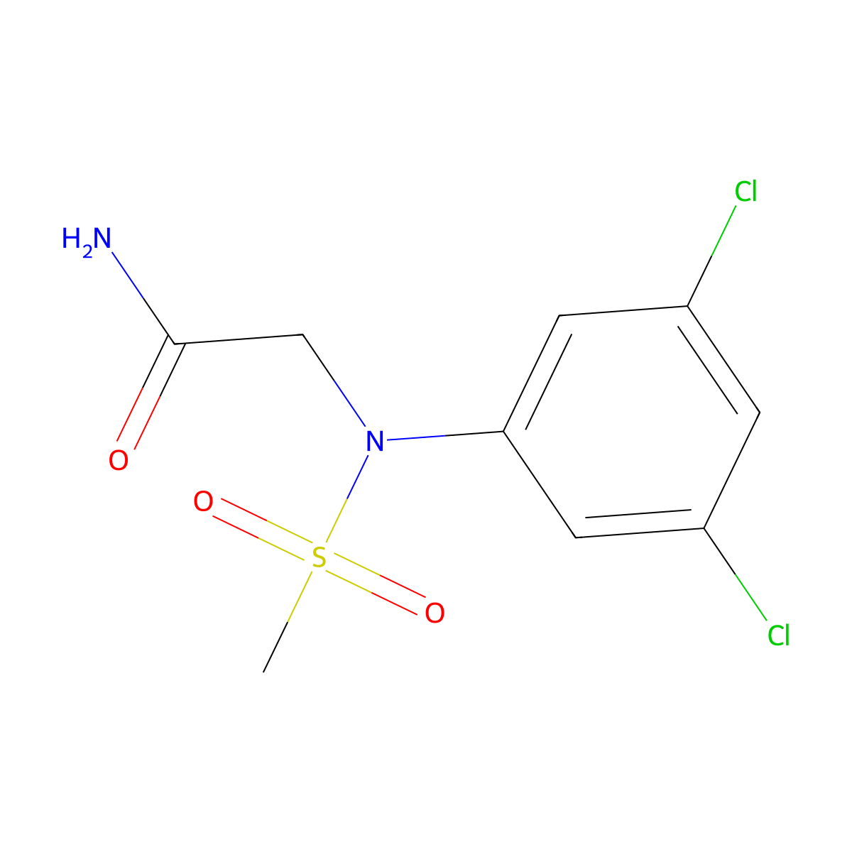 2-(3,5-dichloro-N-methylsulfonylanilino)acetamide molecular structure, CAS 363569-35-1