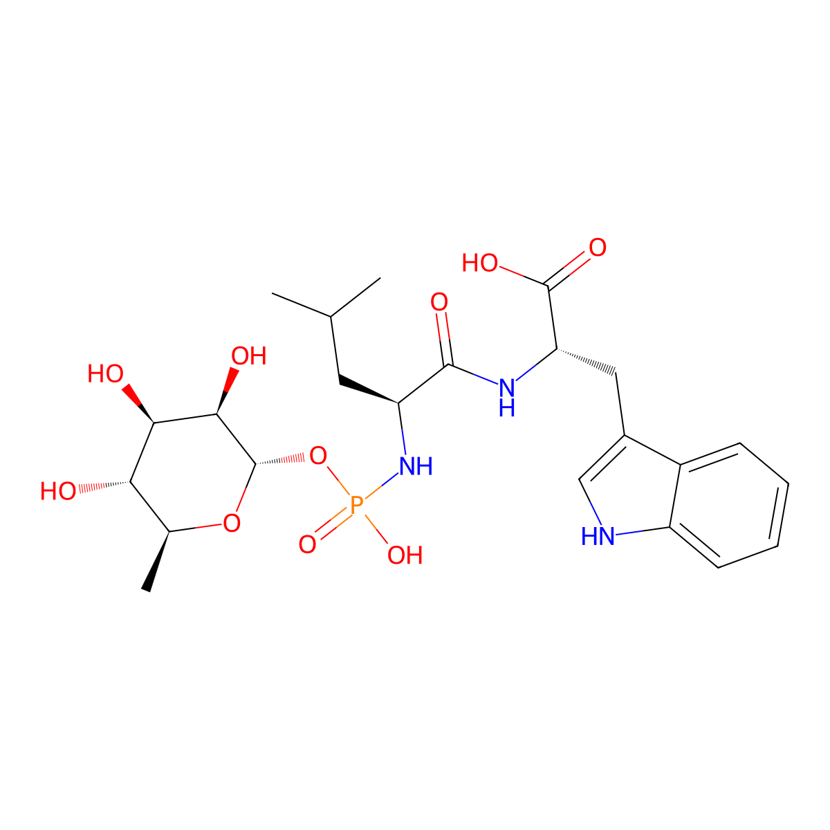 Phosphoramidon molecular structure, CAS 36357-77-4