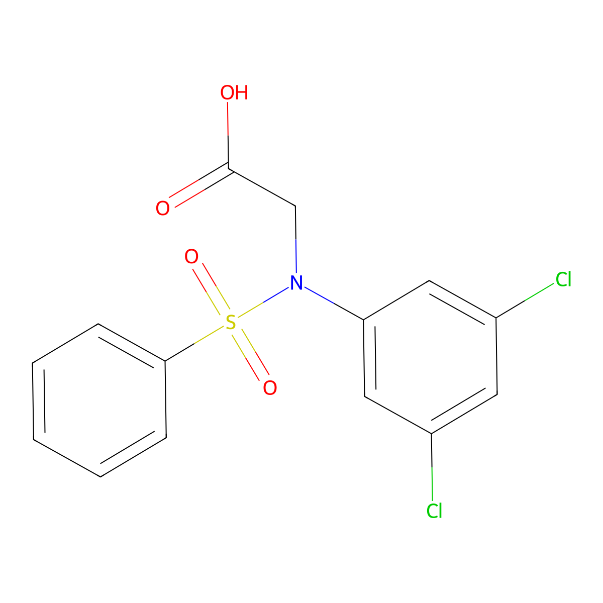 N-(3,5-dichlorophenyl)-N-(phenylsulfonyl)glycine molecular structure, CAS 363571-89-5