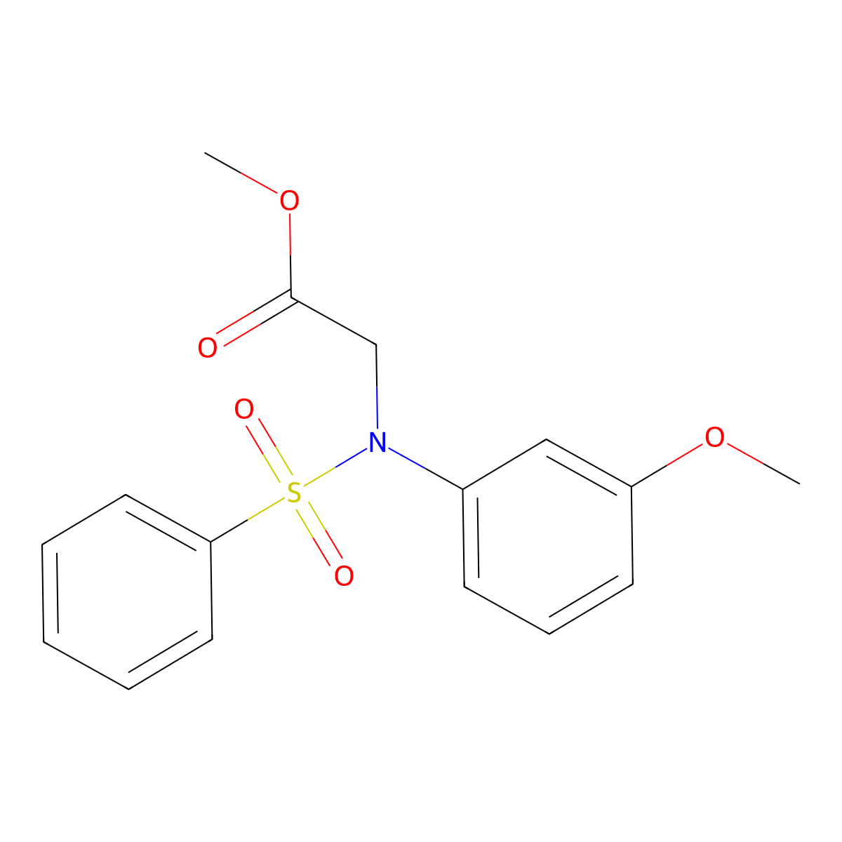 Methyl N-(3-methoxyphenyl)-N-(phenylsulfonyl)glycinate molecular structure, CAS 363572-40-1