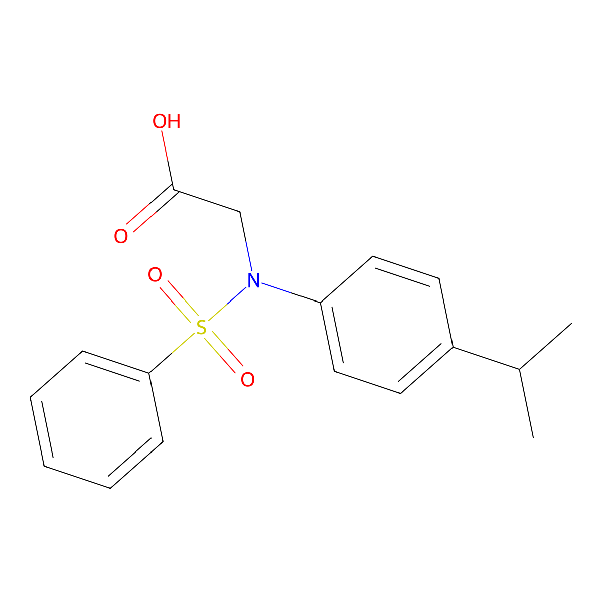 [(4-Isopropylphenyl)(phenylsulfonyl)amino]acetic acid molecular structure, CAS 363572-65-0