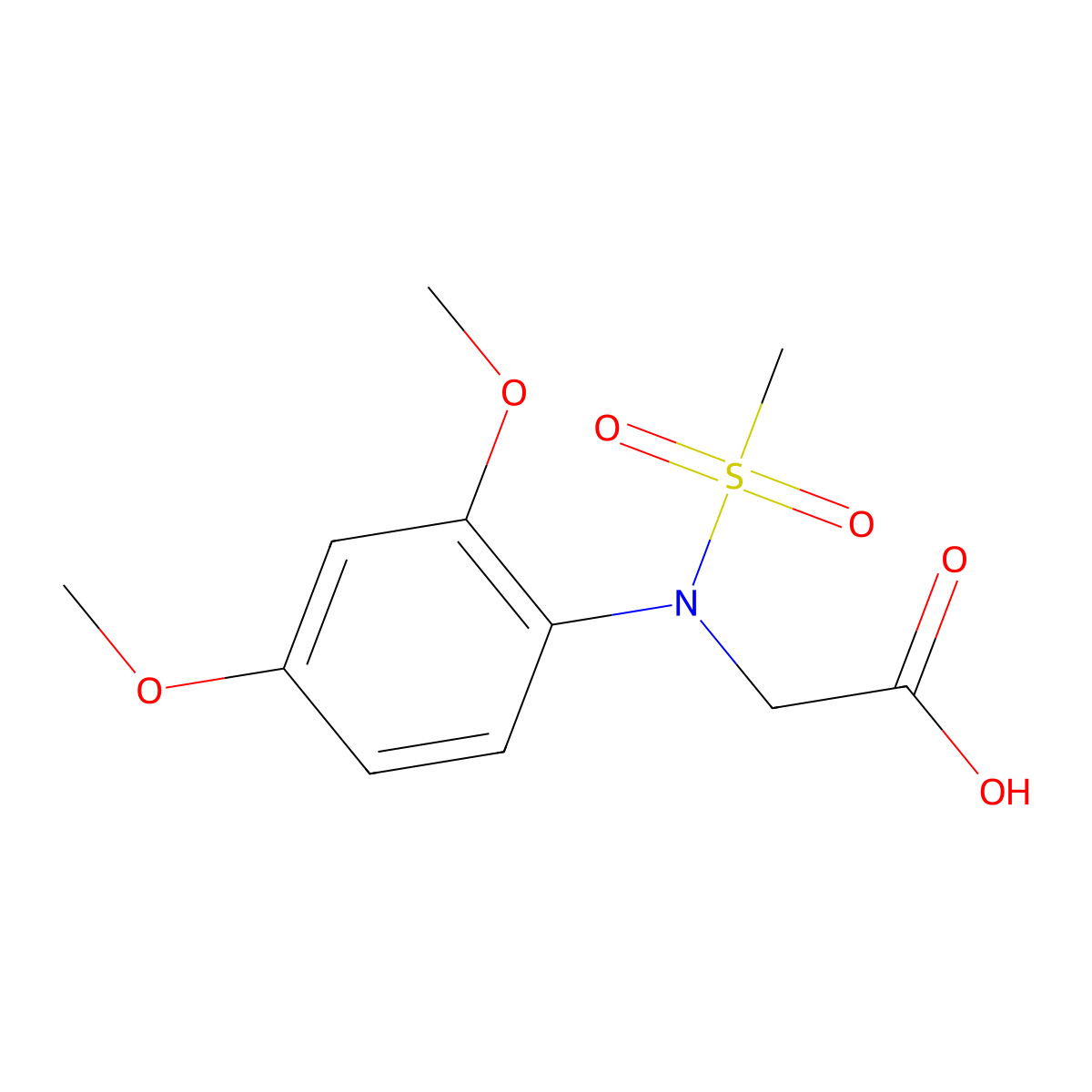 N-(2,4-Dimethoxyphenyl)-N-(methylsulfonyl)-glycine molecular structure, CAS 363572-86-5
