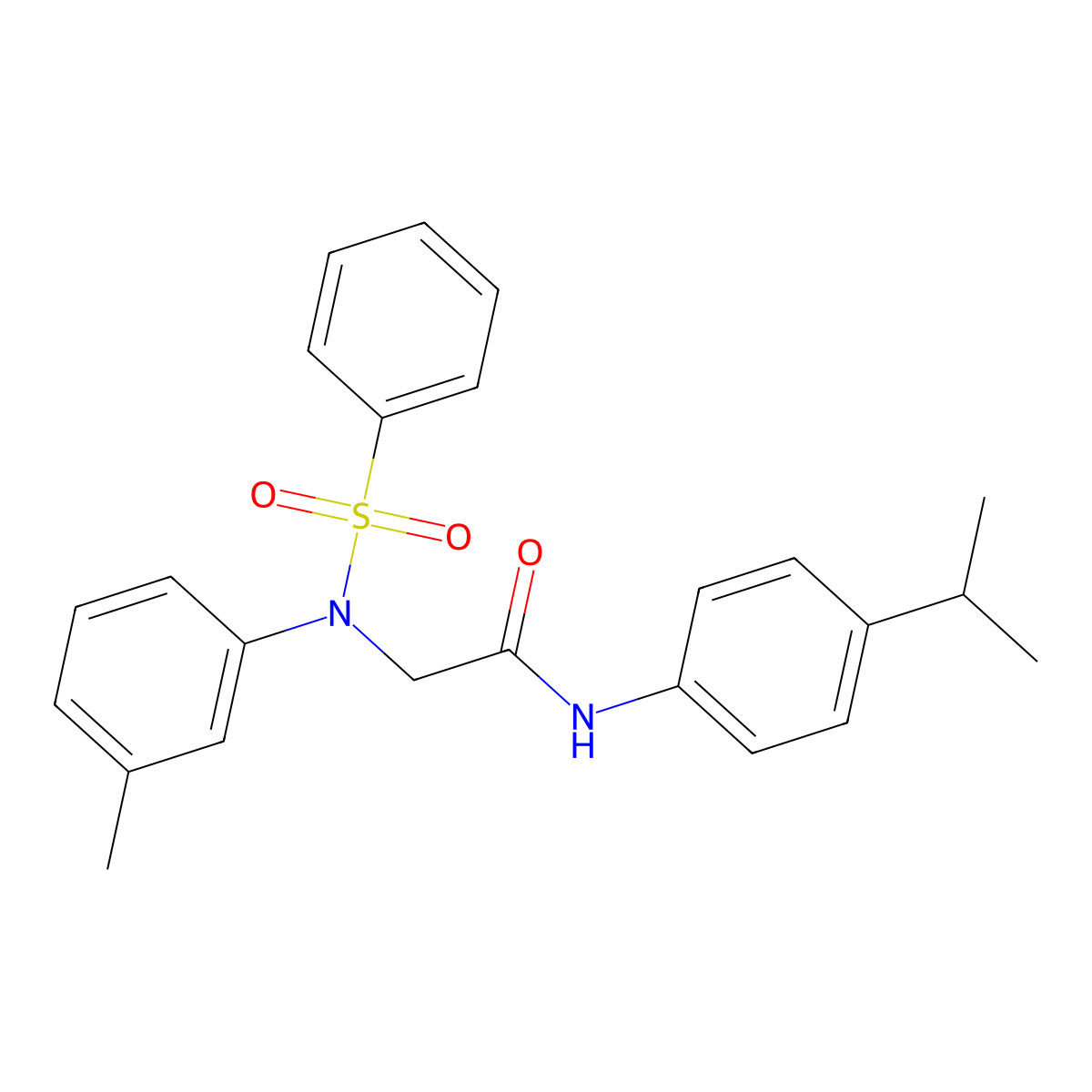 N~2~-(3-methylphenyl)-N~2~-(phenylsulfonyl)-N-[4-(propan-2-yl)phenyl]glycinamide molecular structure, CAS 363572-87-6