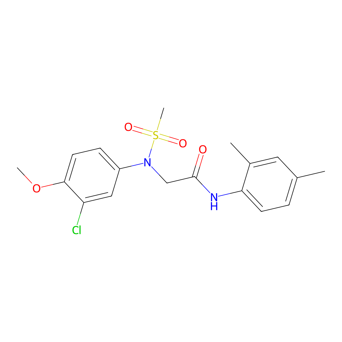 2-(3-chloro-4-methoxy-N-methylsulfonylanilino)-N-(2,4-dimethylphenyl)acetamide molecular structure, CAS 363573-90-4