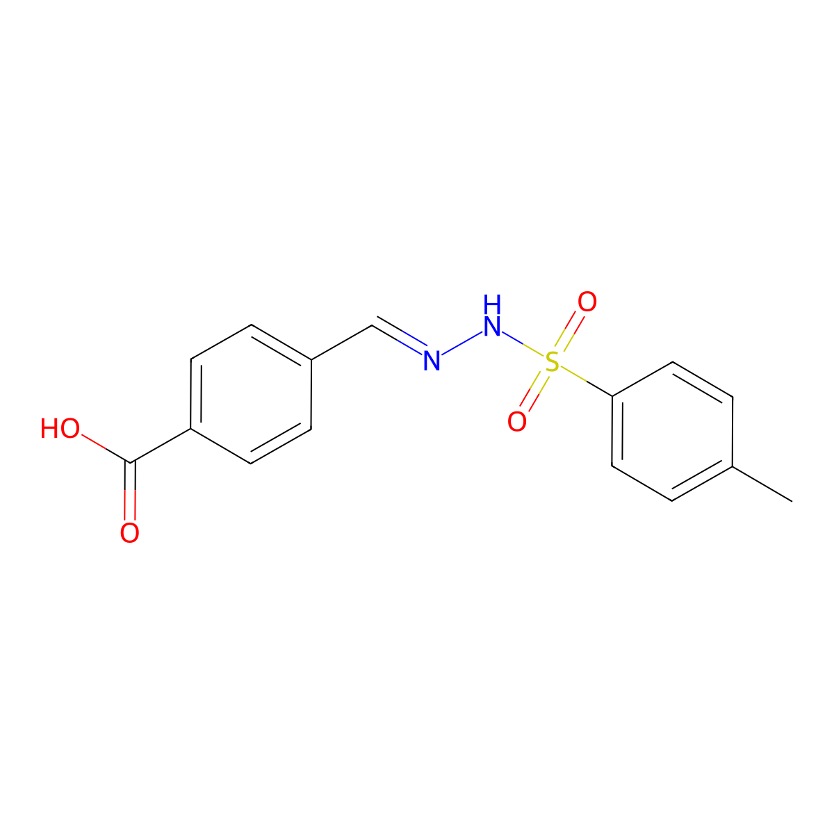 4-[[(4-Methylphenyl)sulfonylhydrazinylidene]methyl]benzoic acid molecular structure, CAS 363575-75-1