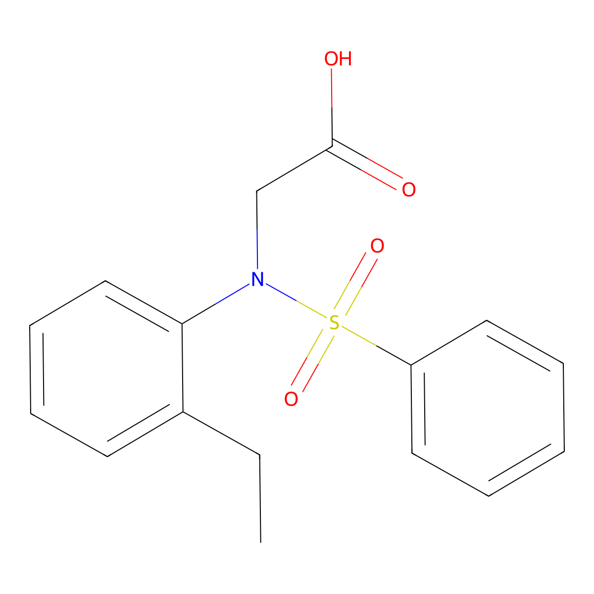 N-(2-ethylphenyl)-N-(phenylsulfonyl)glycine molecular structure, CAS 363576-45-8