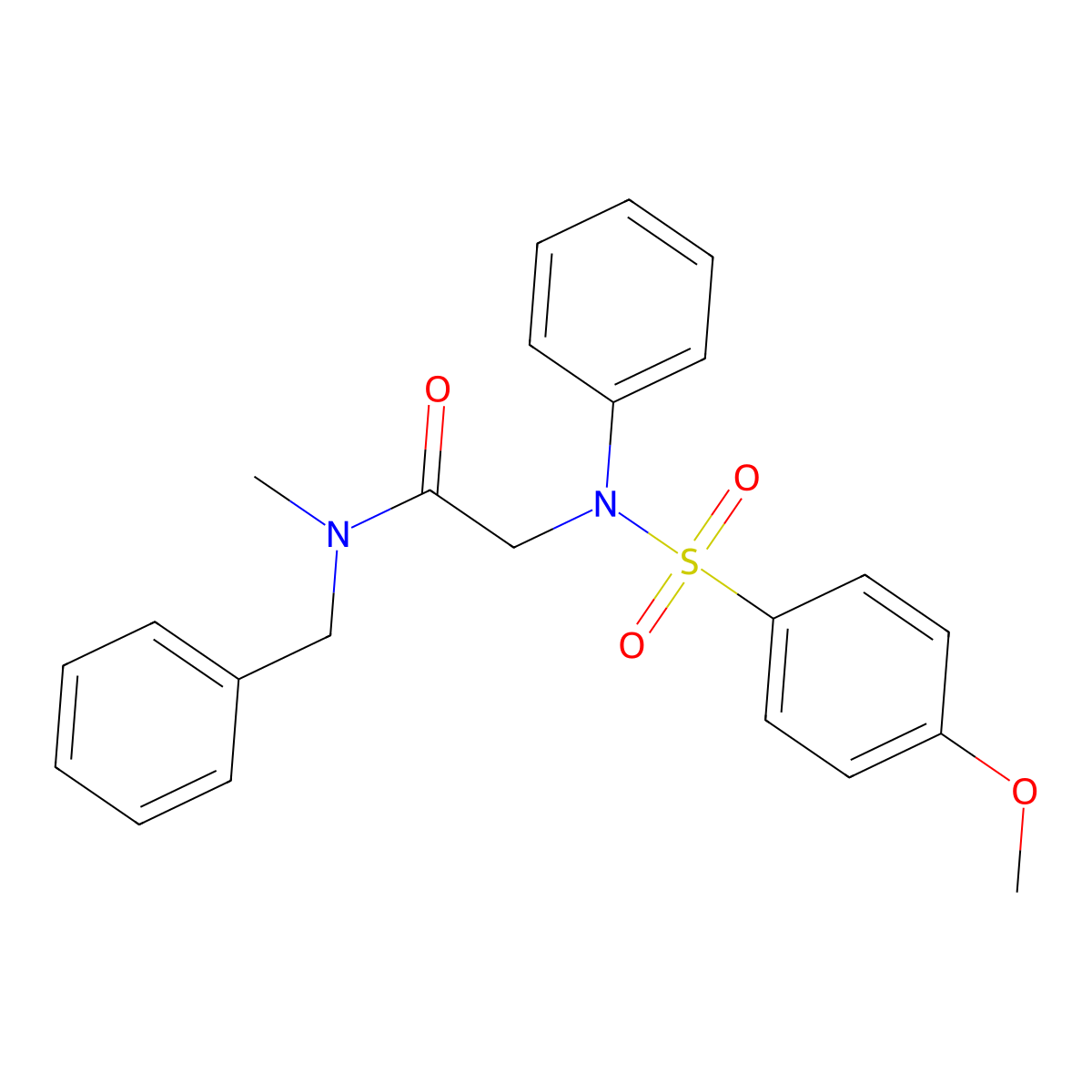 N-benzyl-2-(N-(4-methoxyphenyl)sulfonylanilino)-N-methylacetamide molecular structure, CAS 363576-51-6