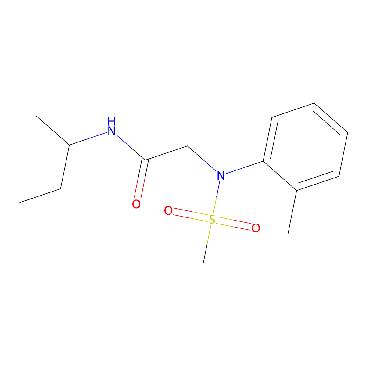 N-butan-2-yl-2-(2-methyl-N-methylsulfonylanilino)acetamide molecular structure, CAS 363577-05-3