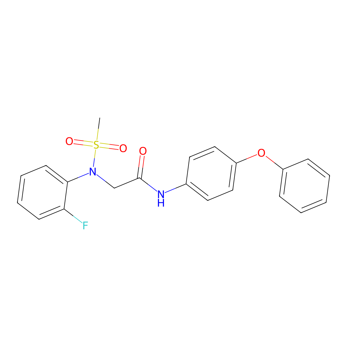 2-(2-fluoro-N-methylsulfonylanilino)-N-(4-phenoxyphenyl)acetamide molecular structure, CAS 363577-29-1