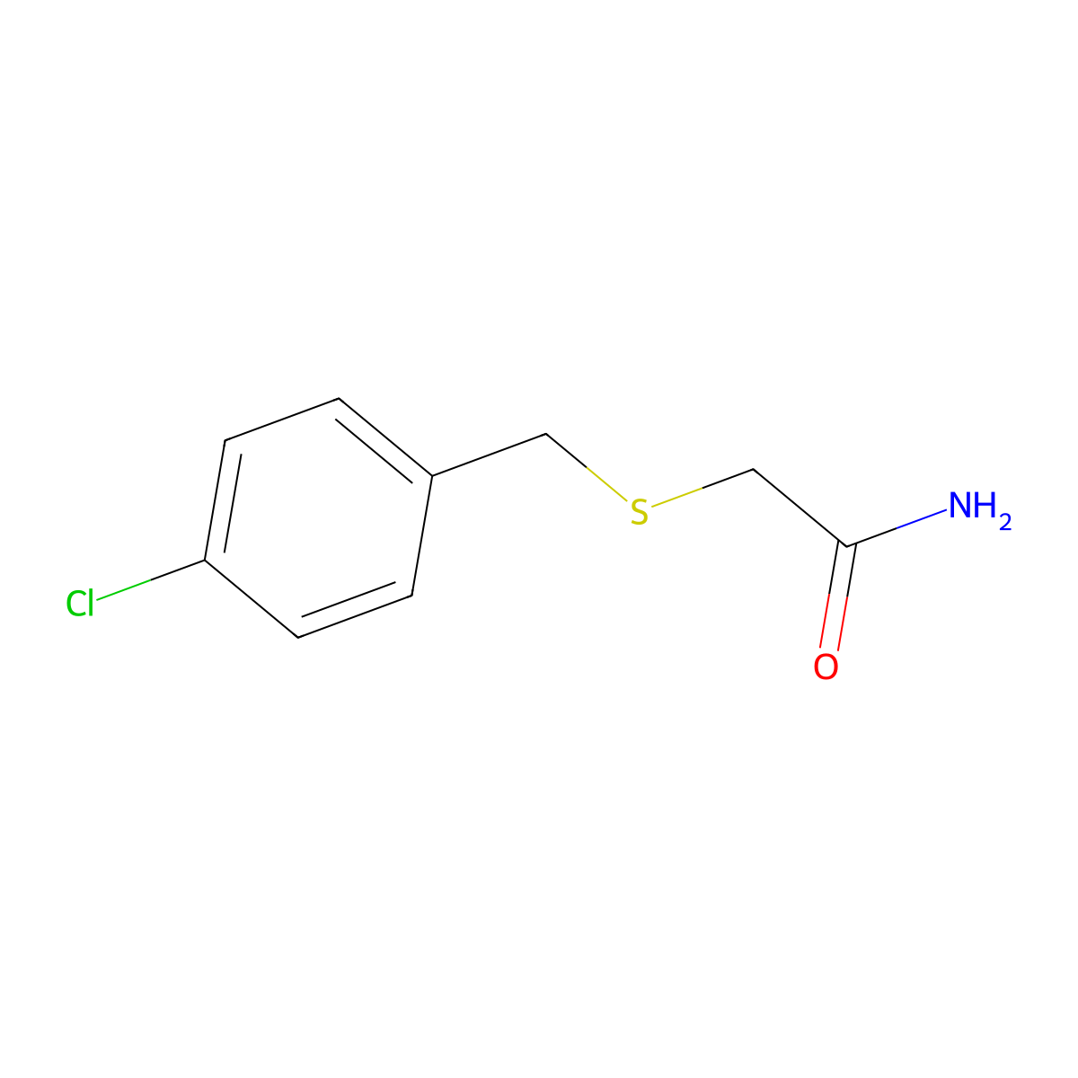 2-[(4-Chlorobenzyl)sulfanyl]acetamide molecular structure, CAS 363577-76-8