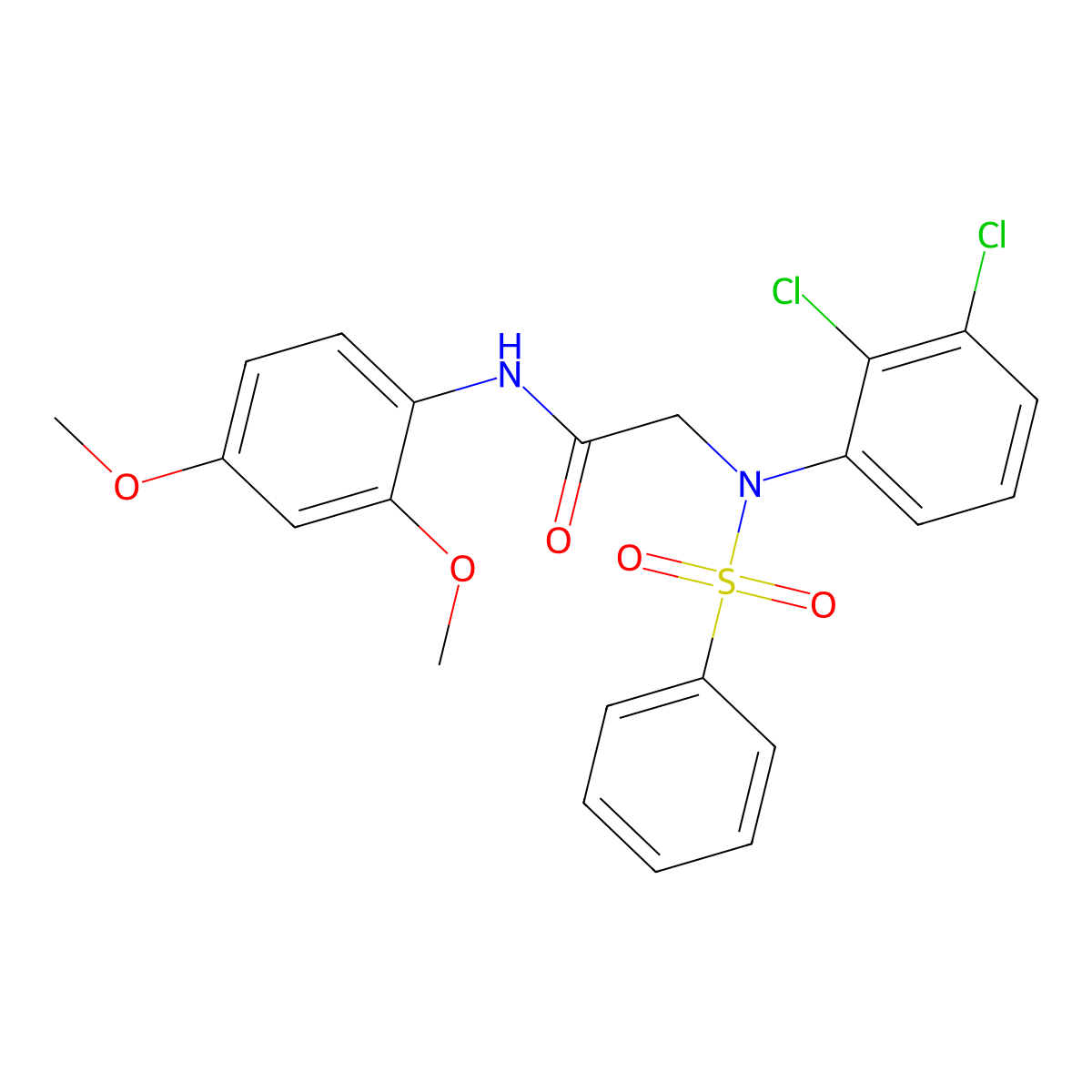 2-[N-(benzenesulfonyl)-2,3-dichloroanilino]-N-(2,4-dimethoxyphenyl)acetamide molecular structure, CAS 363577-94-0