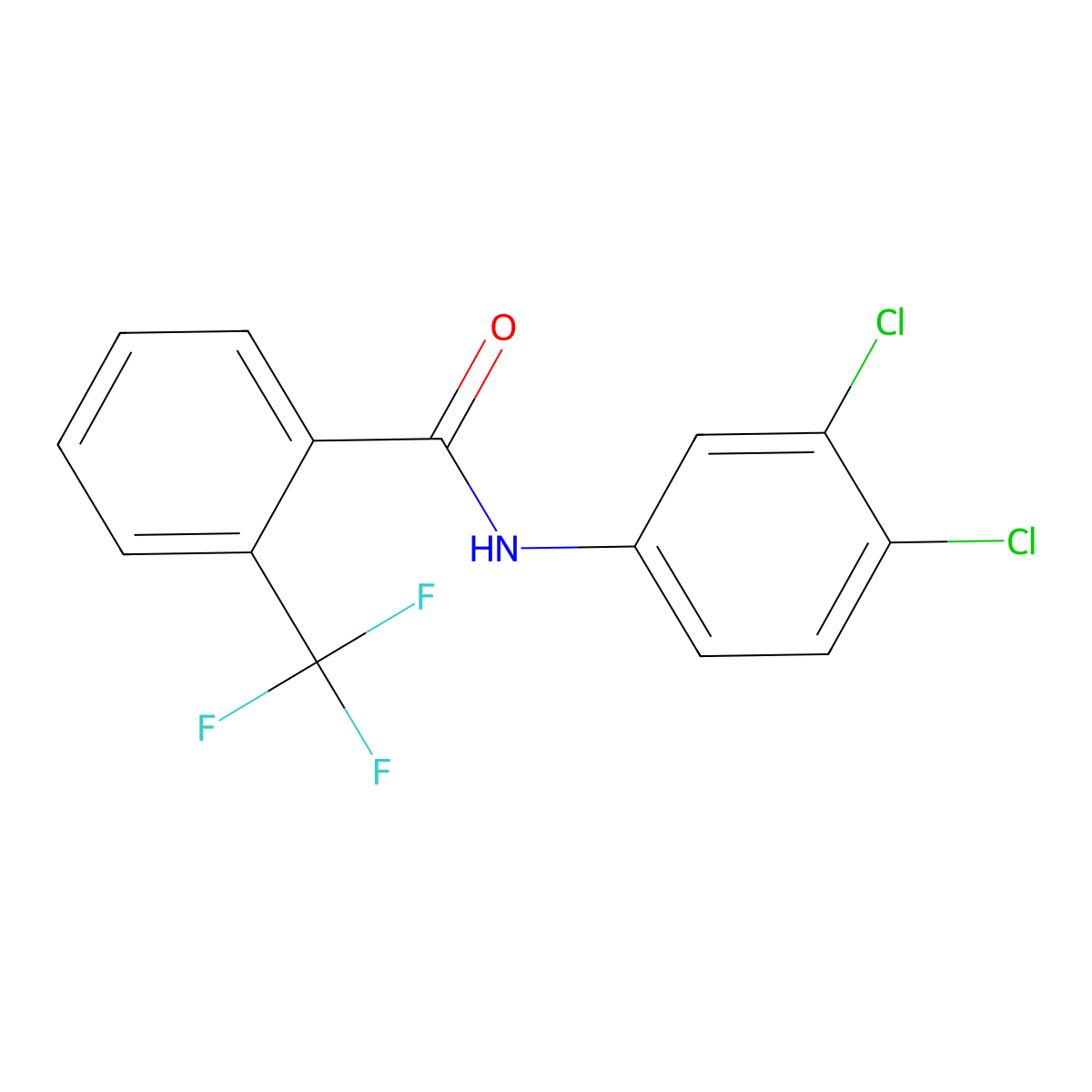 N-(3,4-dichlorophenyl)-2-(trifluoromethyl)benzamide molecular structure, CAS 363578-95-4