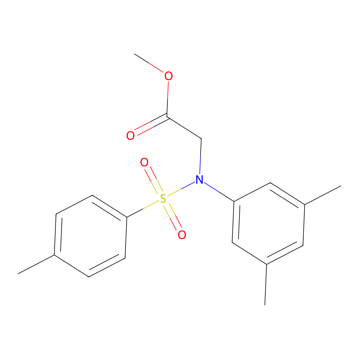 Methyl N-(3,5-dimethylphenyl)-N-[(4-methylphenyl)sulfonyl]glycinate molecular structure, CAS 363579-41-3