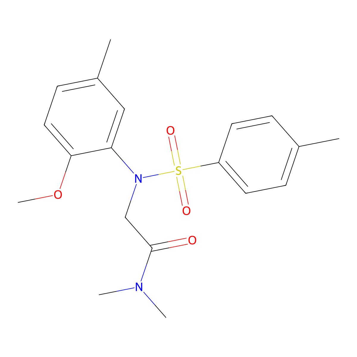 2-(2-methoxy-5-methyl-N-(4-methylphenyl)sulfonylanilino)-N,N-dimethylacetamide molecular structure, CAS 363579-88-8