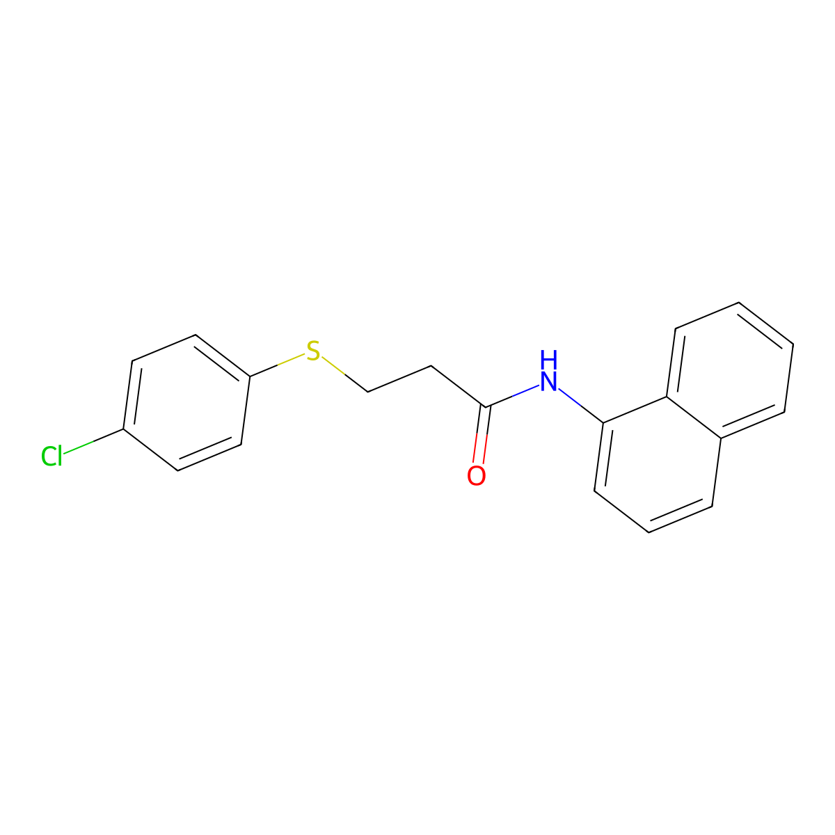 3-(4-chlorophenyl)sulfanyl-N-naphthalen-1-ylpropanamide molecular structure, CAS 363582-39-2