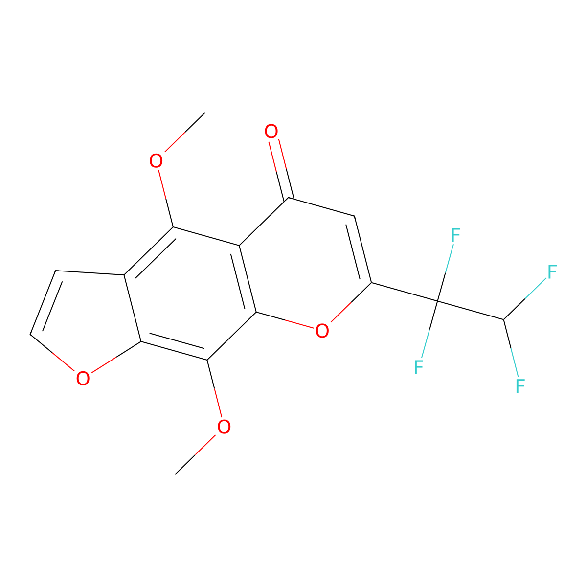 4,9-Dimethoxy-7-(1,1,2,2-tetrafluoroethyl)furo[3,2-g]chromen-5-one molecular structure, CAS 363583-55-5