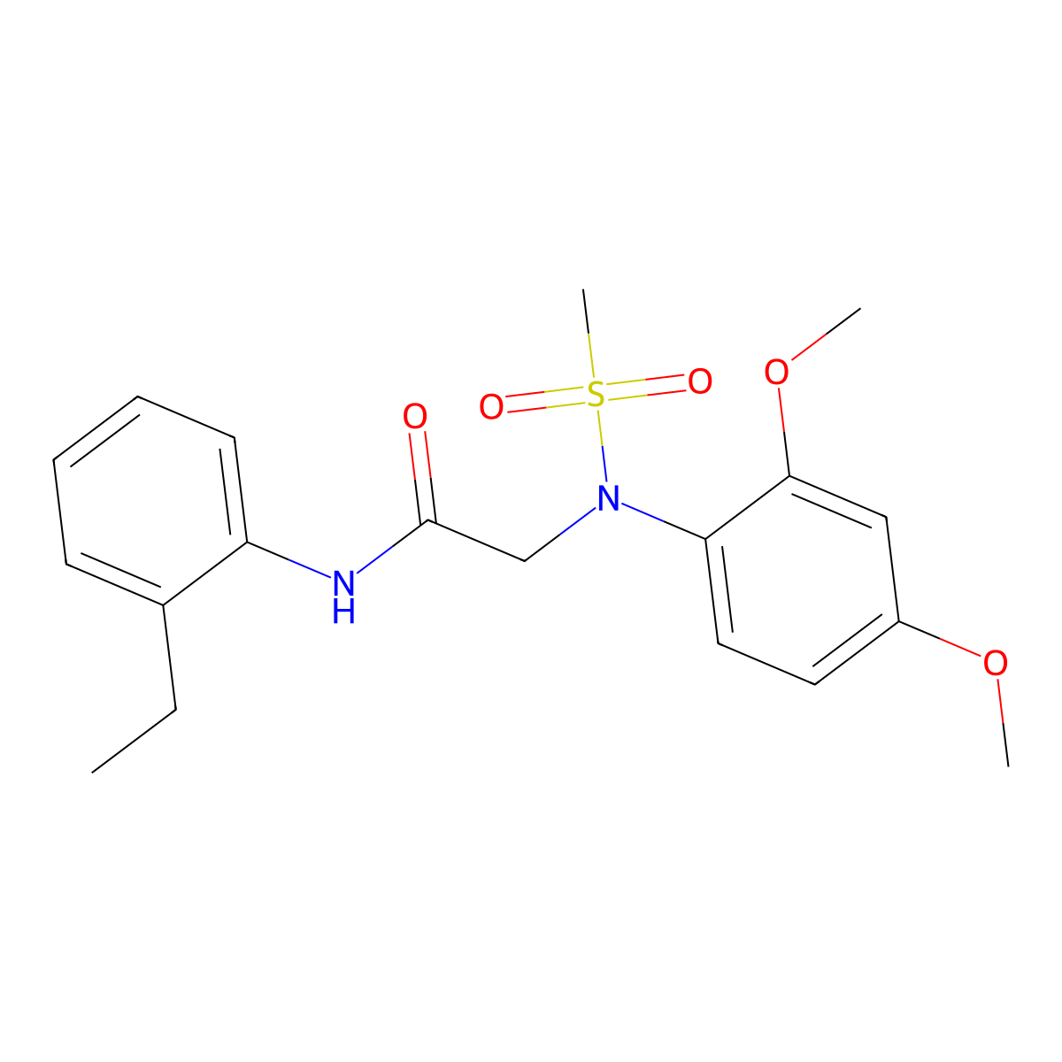 2-(2,4-dimethoxy-N-methylsulfonylanilino)-N-(2-ethylphenyl)acetamide molecular structure, CAS 363584-25-2