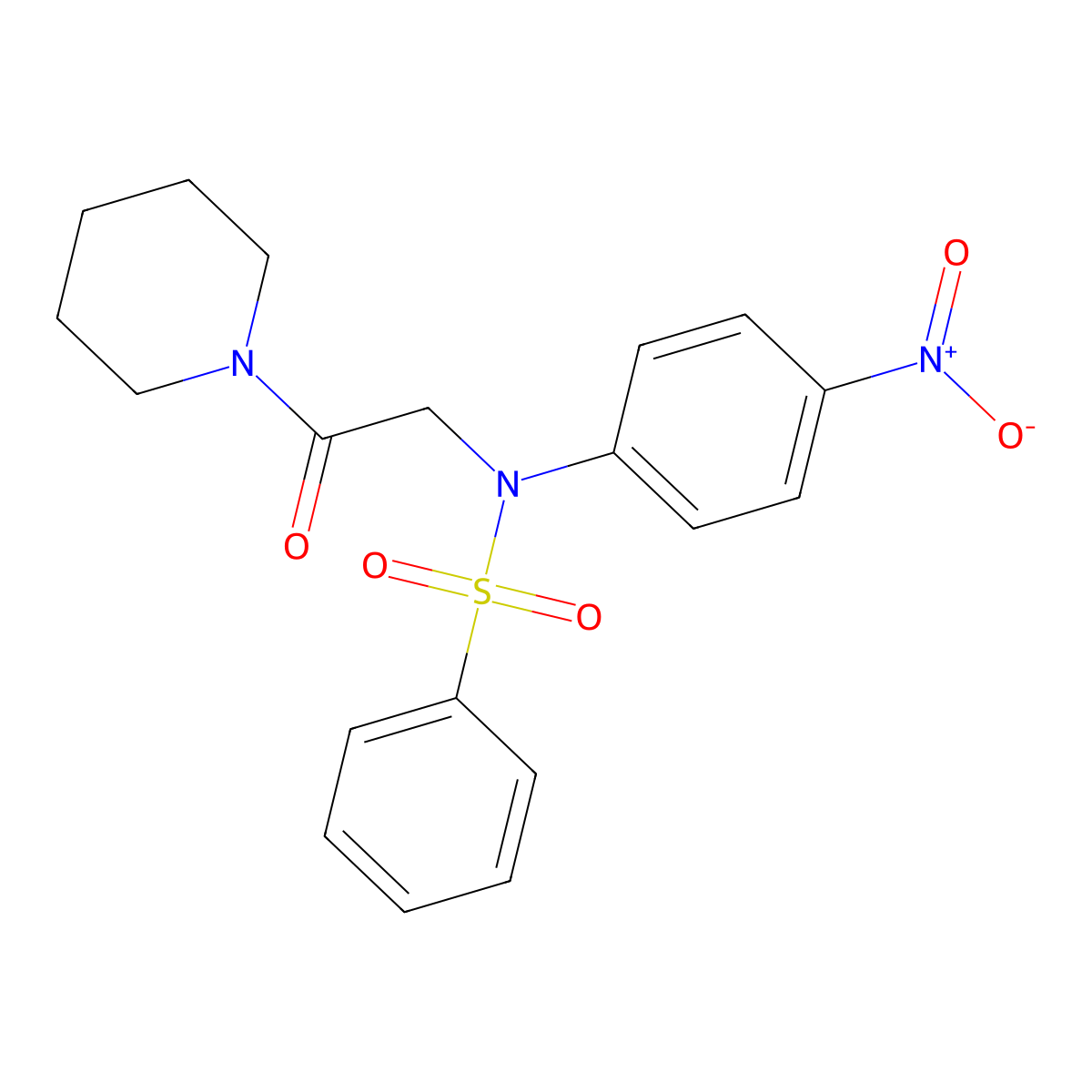 N-(4-nitrophenyl)-N-(2-oxo-2-piperidin-1-ylethyl)benzenesulfonamide molecular structure, CAS 363585-31-3