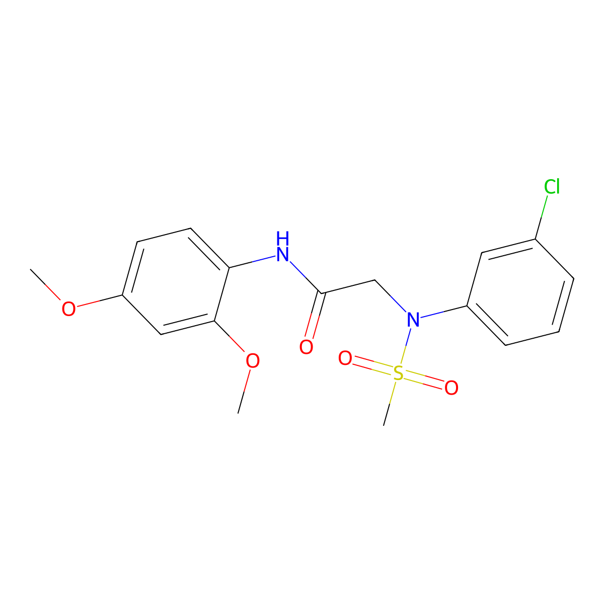 2-[3-chloro(methylsulfonyl)anilino]-N-(2,4-dimethoxyphenyl)acetamide molecular structure, CAS 363587-20-6