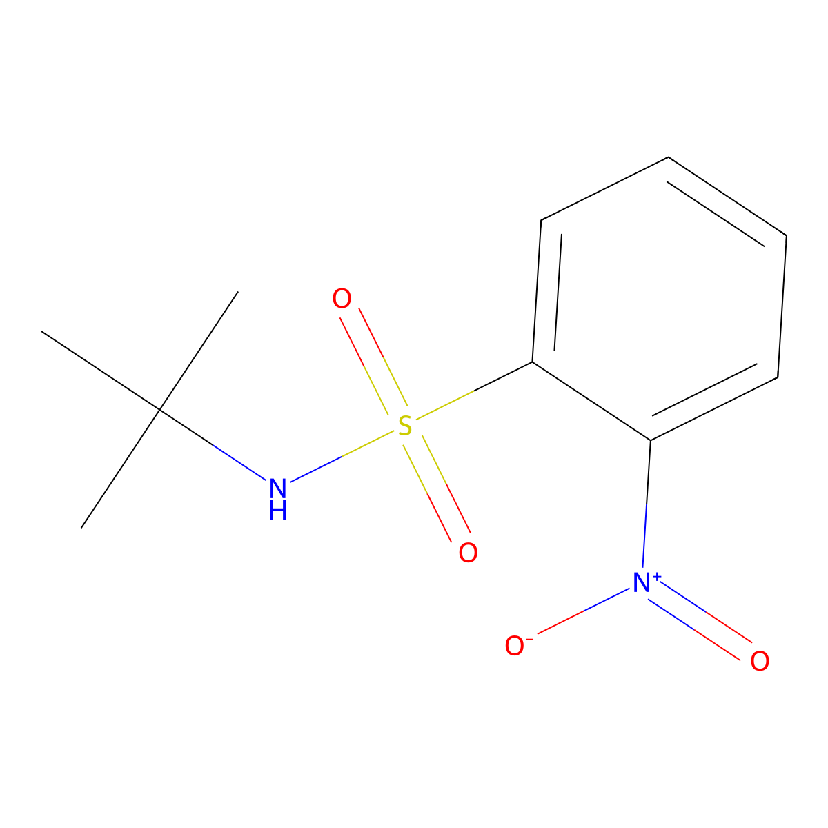 N-tert-butyl-2-nitrobenzenesulfonamide molecular structure, CAS 363587-67-1