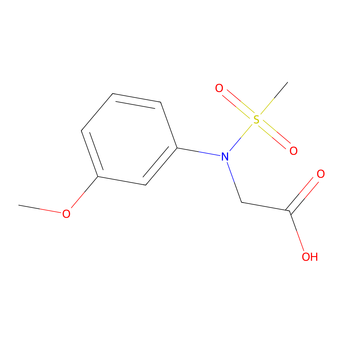 N-(3-methoxyphenyl)-N-(methylsulfonyl)glycine molecular structure, CAS 363589-80-4