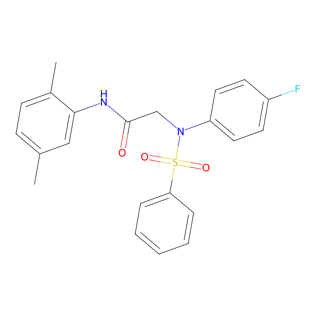2-[N-(benzenesulfonyl)-4-fluoroanilino]-N-(2,5-dimethylphenyl)acetamide molecular structure, CAS 363589-90-6