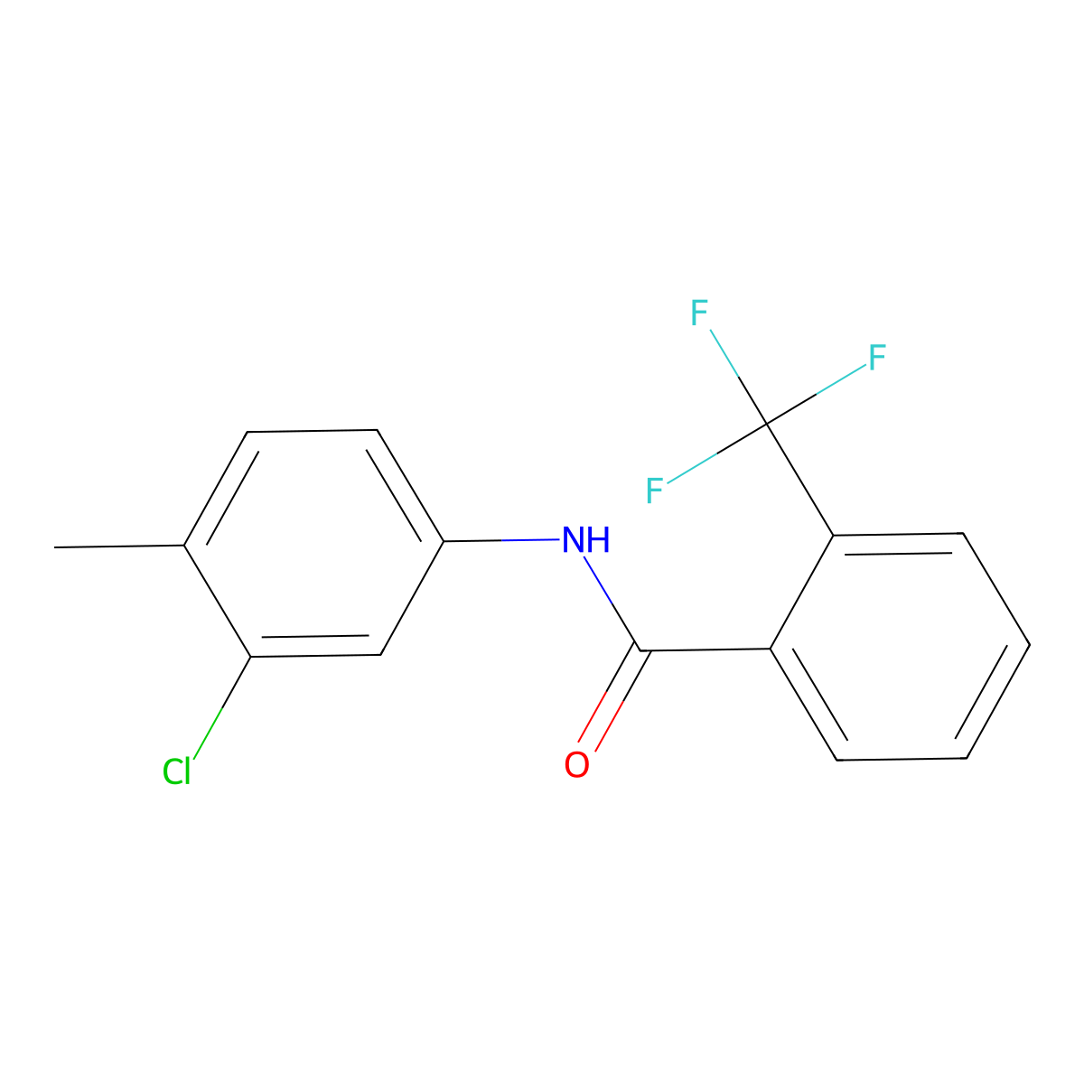 N-(3-chloro-4-methylphenyl)-2-(trifluoromethyl)benzamide molecular structure, CAS 363590-32-3