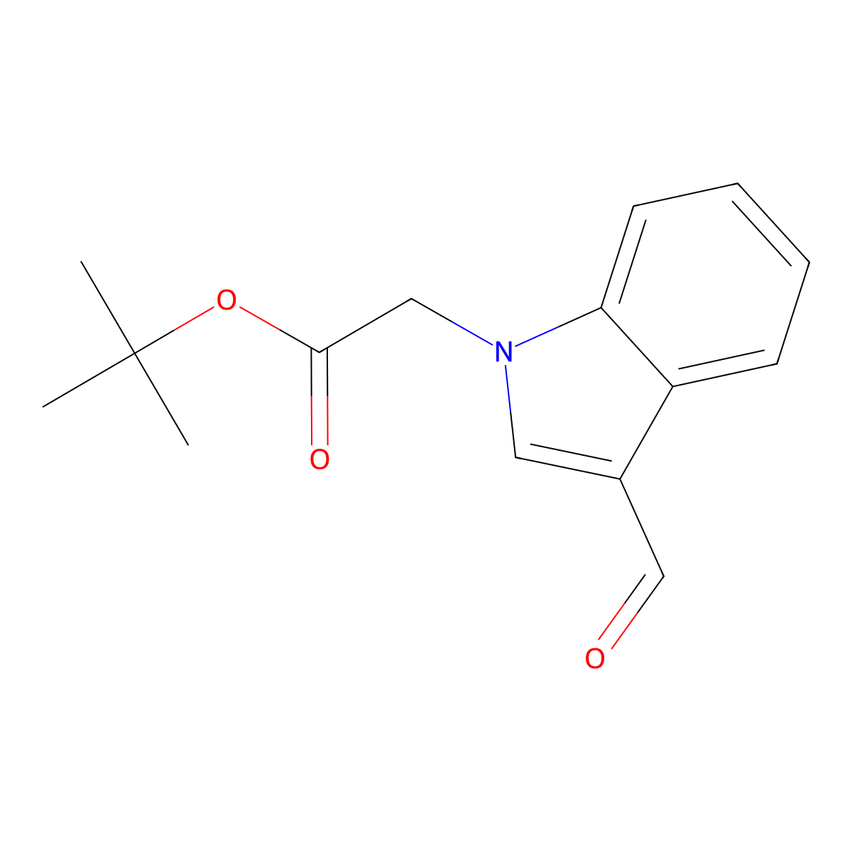 tert-butyl 2-(3-formyl-1H-indol-1-yl)acetate molecular structure, CAS 363590-49-2