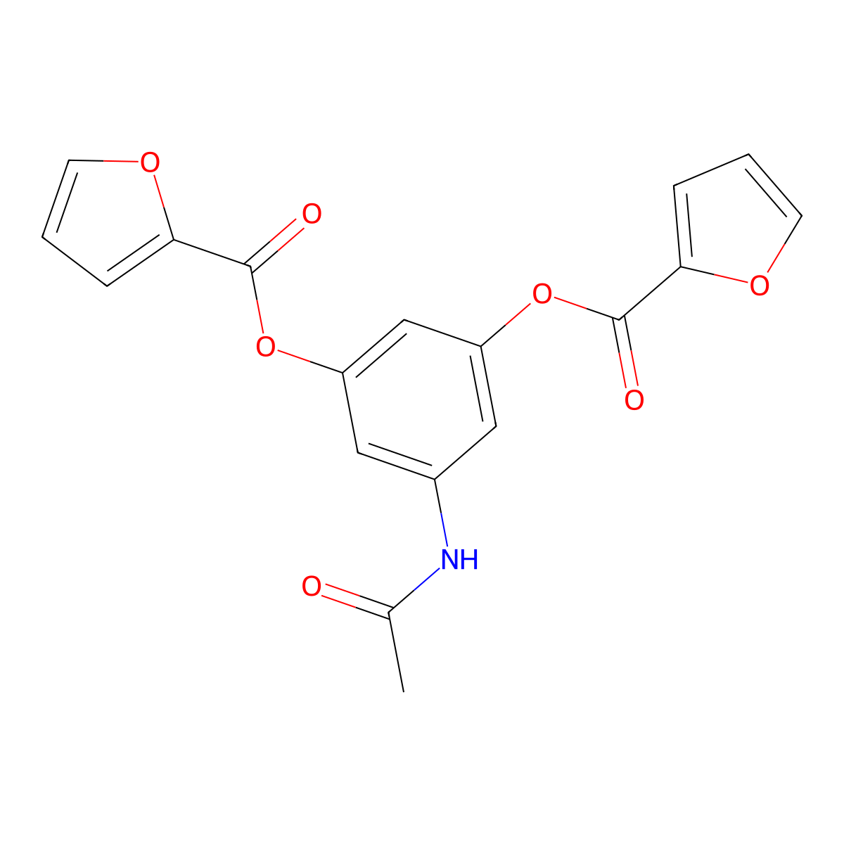 5-Acetamido-1,3-phenylene bis(furan-2-carboxylate) molecular structure, CAS 363590-64-1
