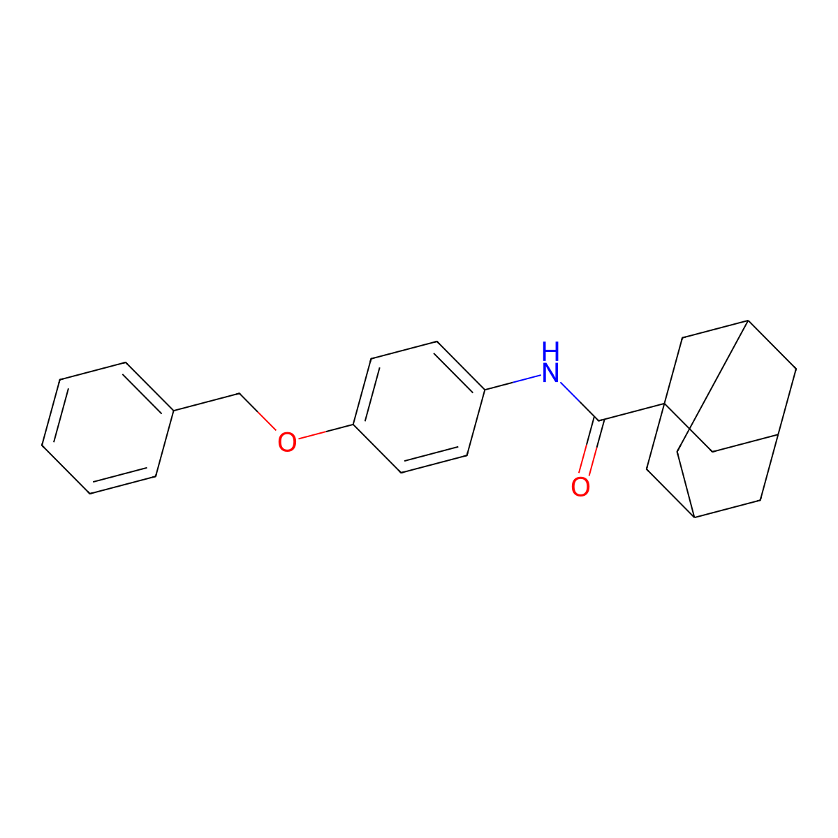 N-(4-phenylmethoxyphenyl)adamantane-1-carboxamide molecular structure, CAS 363590-80-1